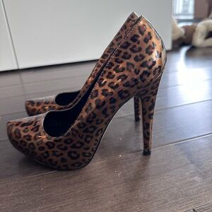 Leopard Patent Leather Heels - Aldo